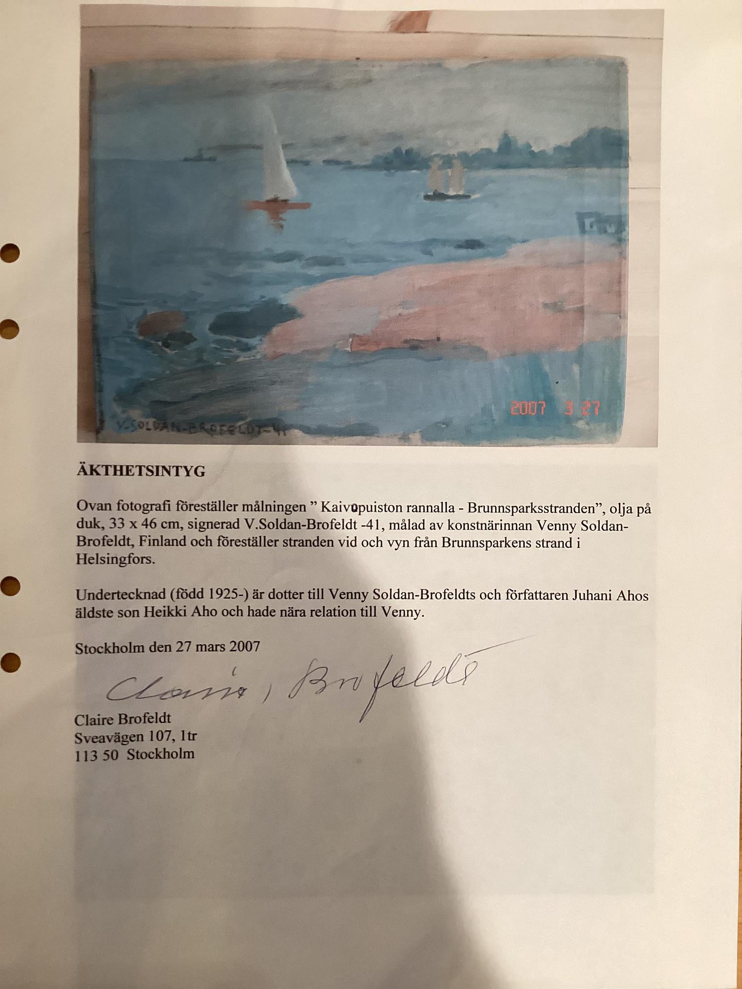 Venny Soldan-Brofeldt, Summer View at the Helsinki Shore.
