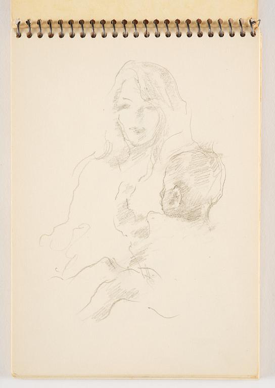 Lotte Laserstein, 1 skissblock med ca 14 teckningar varav 1 signerad.