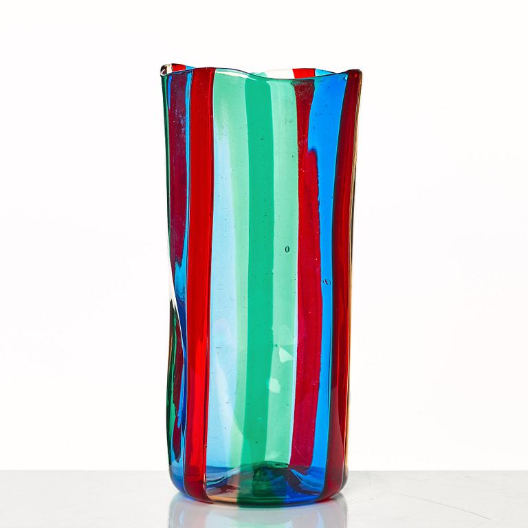 Fulvio Bianconi, an "a Spicchi" vase, Venini, Murano, Italy 1950's.