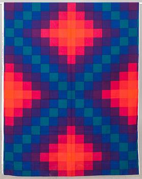 GARDINLÄNGD samt PROVBITAR, 3 st, bomullskretong, Verner Panton för Mira-X. 1970-tal.