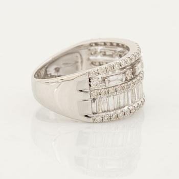 Baguette and brilliant cut diamond ring.