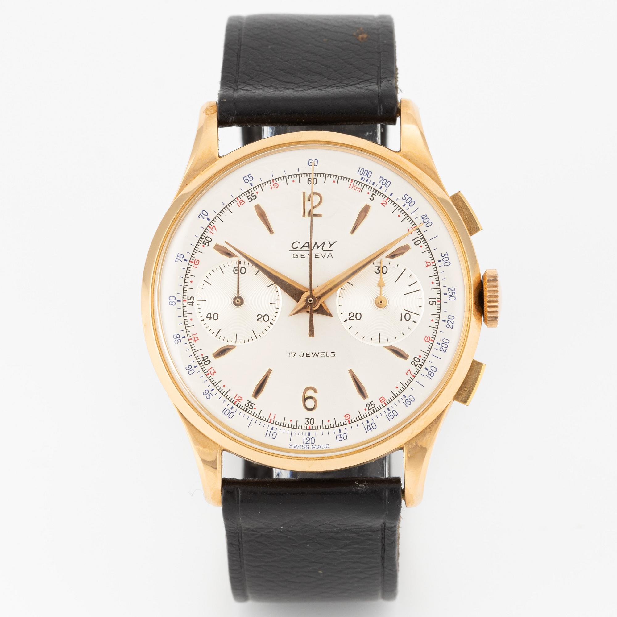 Camy, chronograph, wristwatch, 37.5 mm.