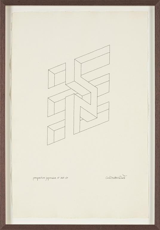 Oscar Reutersvärd, indian ink on paper, signed.
