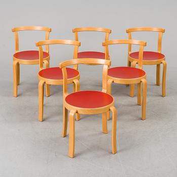 A set of six chairs by Magnus Olesen, Durup, Denmark.