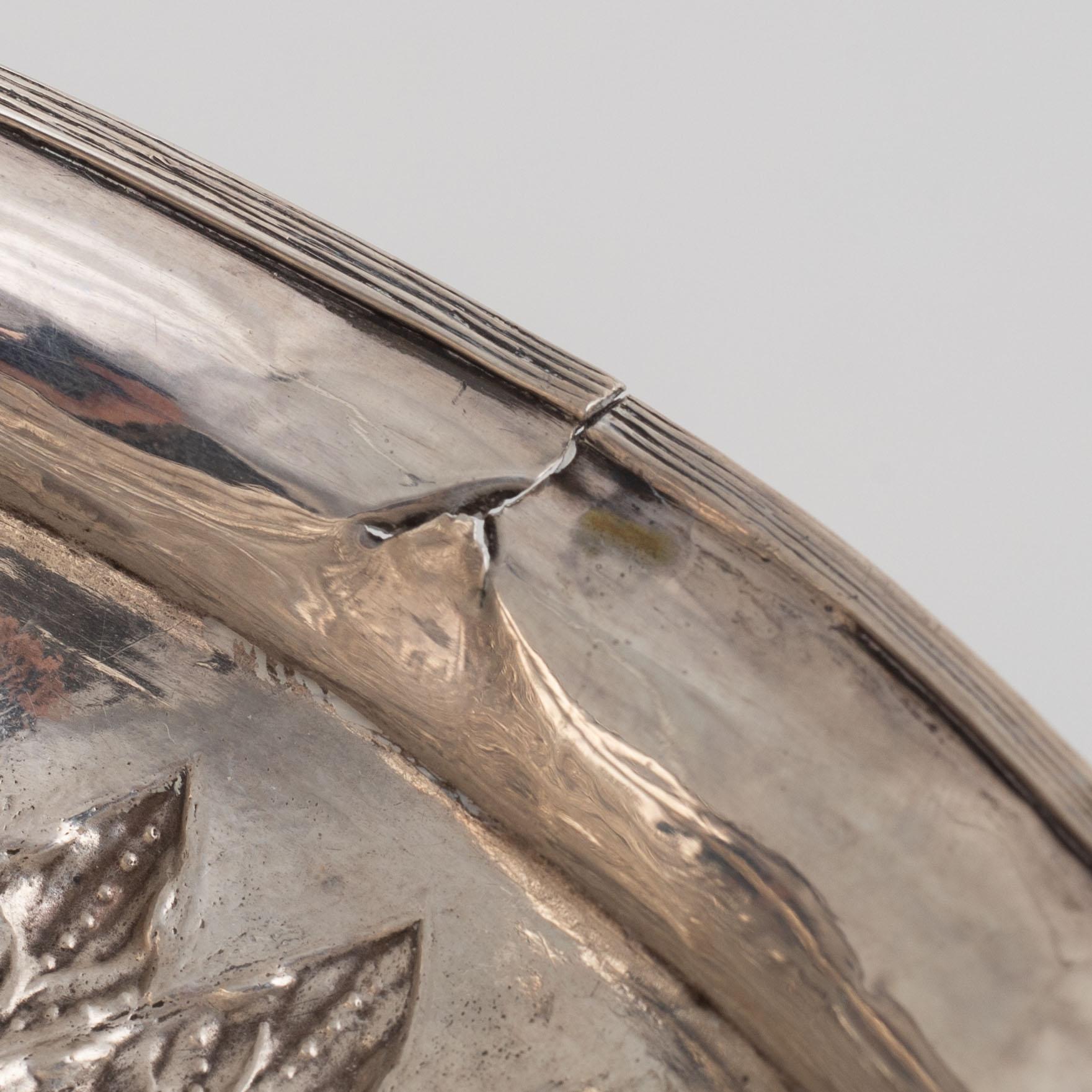 Carl Fredrik Lillja d ä, skål på fot, silver, empire, Karlskrona 1828.