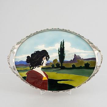 Carl Sigmund Luber, an Art Nouveau tray, Johann Von Schwarz, early 20th Century.