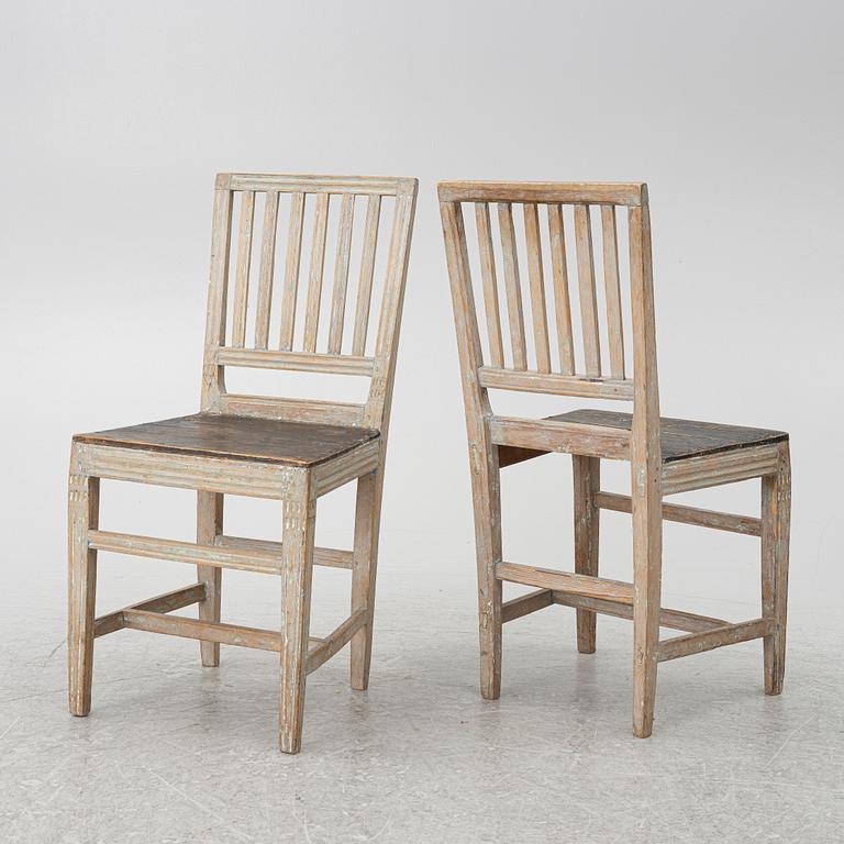 Chairs, 6, folk art. 19th century.