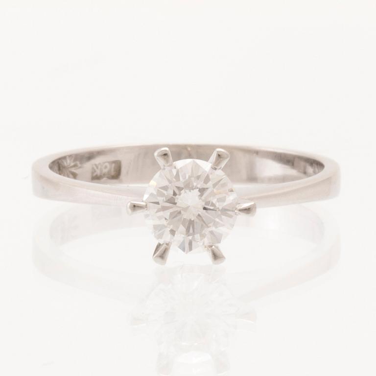 Ring solitaire "Galaxia" 18K white gold with a round brilliant-cut diamond.