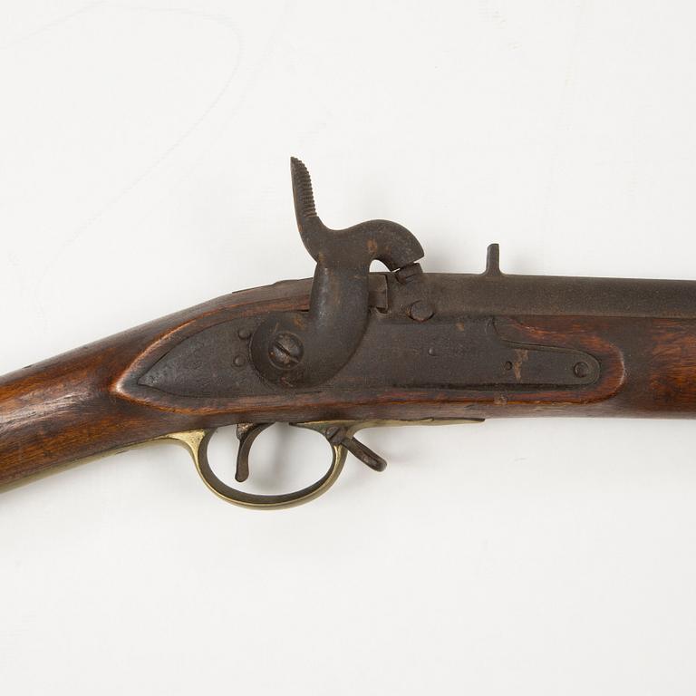 A 18th Century Swedish-British converted percussion gun.