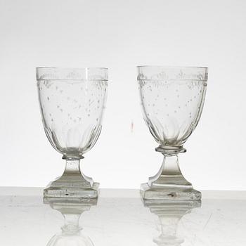 Vinglas, 2 par, omkring år 1800. Sengustavianska.