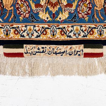 A semi-antique part silk Isfahan, signed, c. 176 x 107 cm.