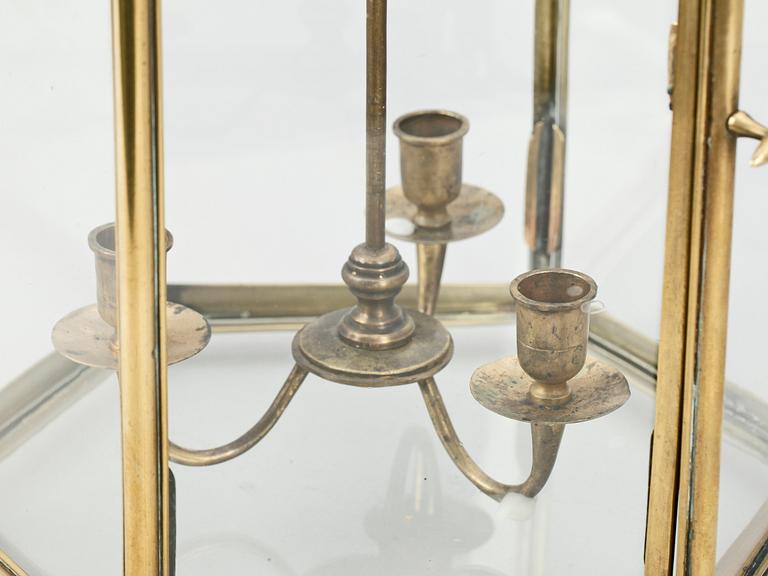 HALLYKTA, mässing och glas, 1800-tal.