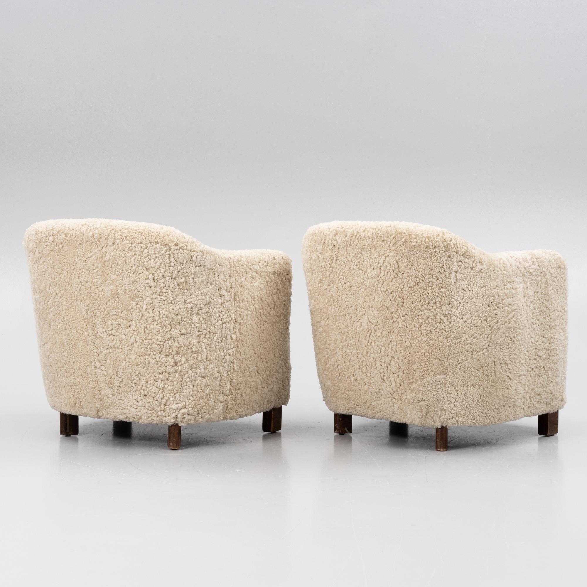 Fåtöljer, ett par, "Continent", modell 217, Asko, Finland, 1930/40-tal.