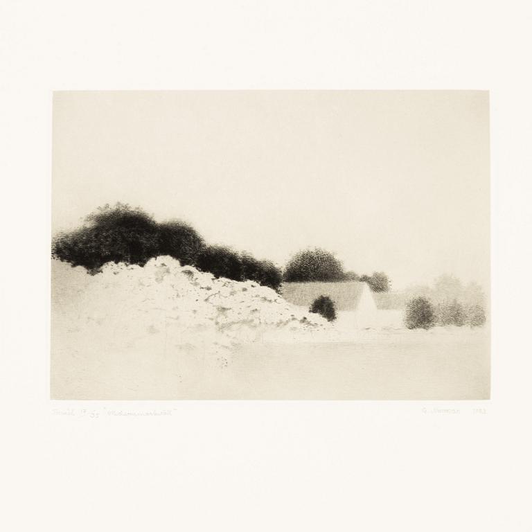 Gunnar Norrman, Drypoint etchings, 8, signed and numbered.