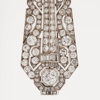 A pair of lorgnettes set with old- single- and baguette cut diamonds.