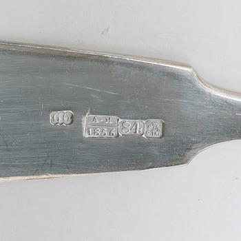 A Russian silver serving spoon, St Petersburg 1856.
