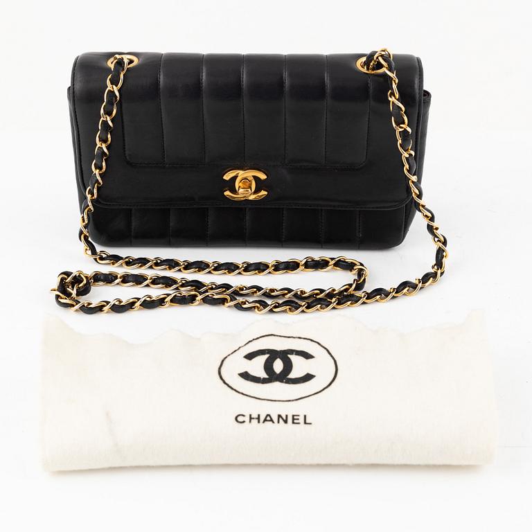 Chanel,  A black leather 'Mademoiselle' Classic Single Flap.