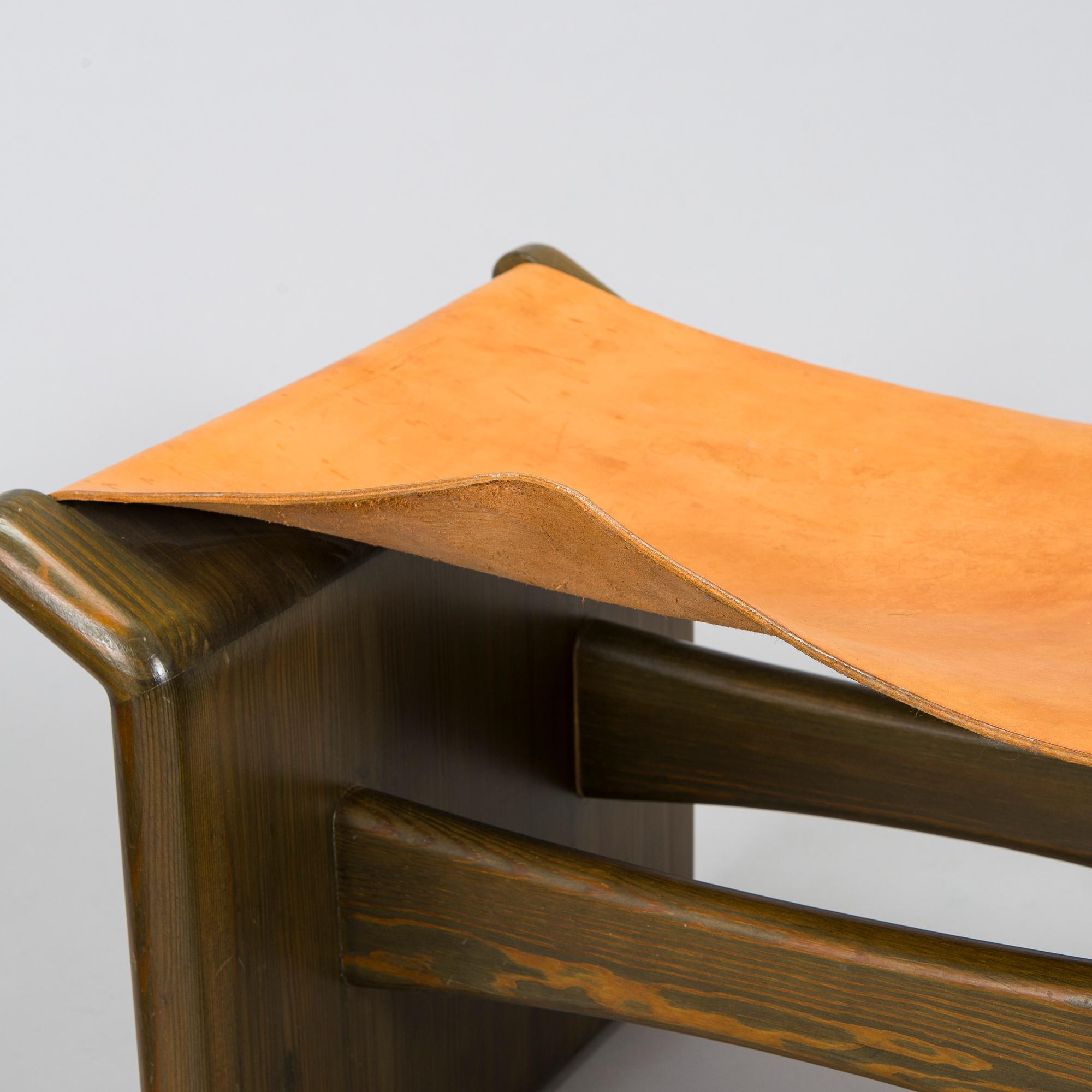Tapio Wirkkala, a pair of stools made to order  for the Finnish Glass Museum manufactured by  Reino Huotari 1981.