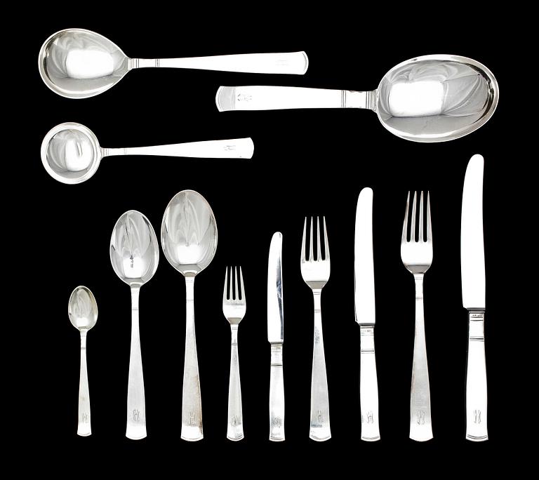 BESTICKSERVIS, 149 delar, silver, Rosenholm, GAB. Vikt ca 5960 g.