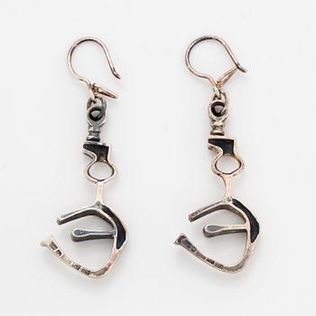 A pair of Jorma Laine earrings in silver.