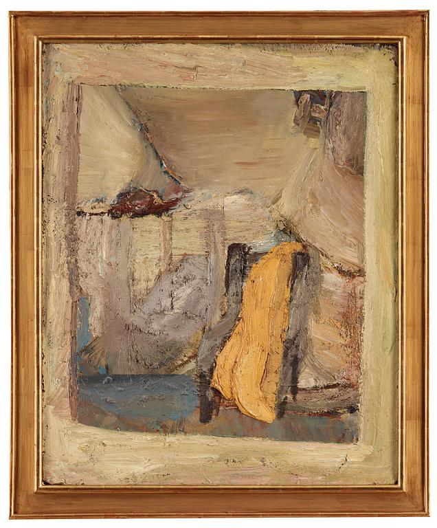 Evert Lundquist, "Stol med gult skynke" (Chair with yellow cloth).