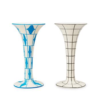 535. Two Michael Powolny creamware vases, 'Vienna Secession Vase Model No 221, Vienna, Austria 1906-13.
