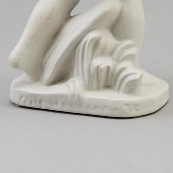 A Nils E. Hansson creamware figure figure, Gefle, Sweden 1936-52.