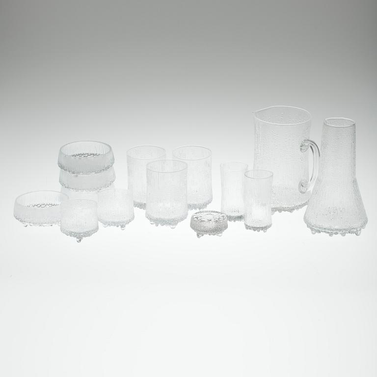 PARTI GLAS, 14 delar, "Ultima Thule" design Tapio Wirkkala, Iittala 1900-talets slut.