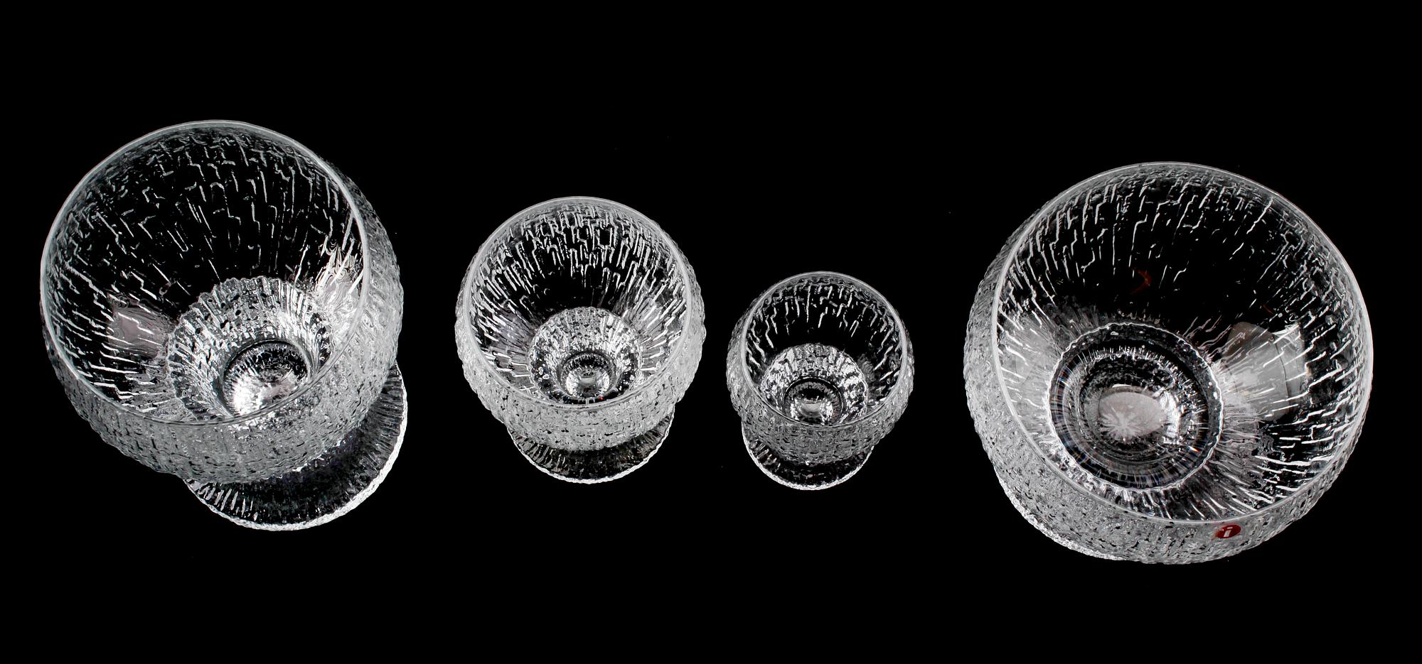 GLASSERVIS, 51 st, "Kekkerit" design Timo Sarpaneva, Iittala 1970/1980-tal.