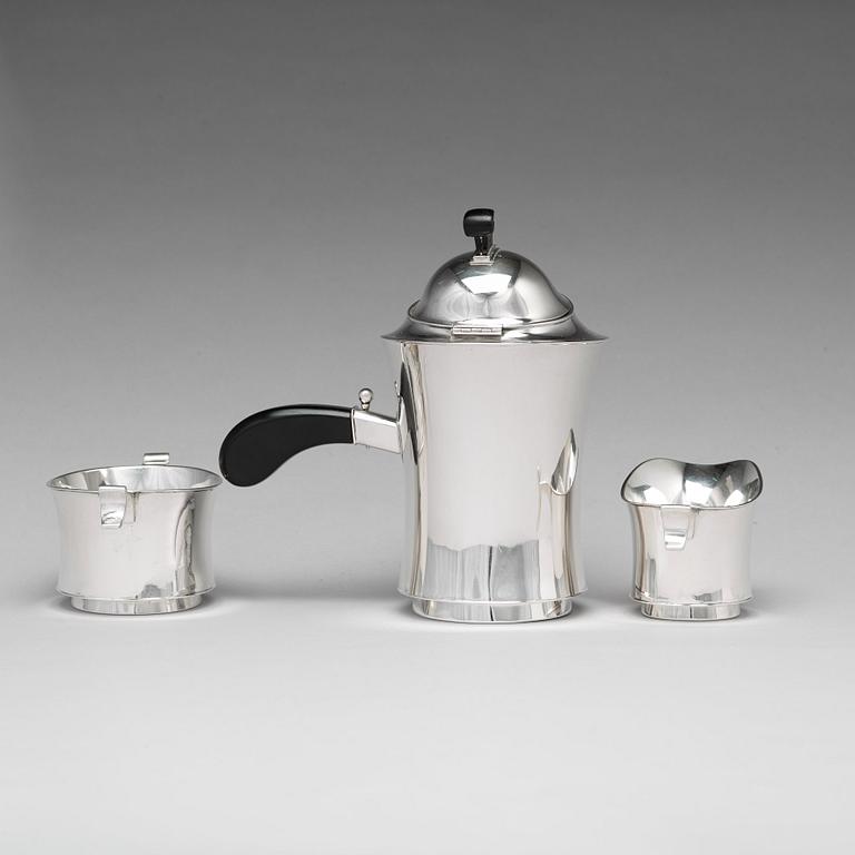 John Färngren, a three pieces silver coffee service, Stockholm 1930.