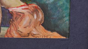 OKÄND KONSTNÄR, akvarell, sign. Gyuritza, möjligen Ungern, 1900-talets första hälft.