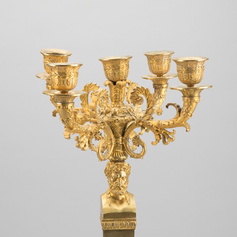 CANDELABRUM, gilt-bronze, Empire, France, first half of the 19th century.