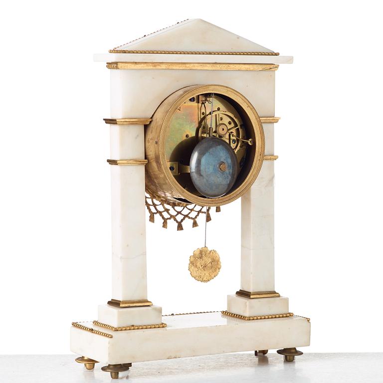 A Louis XVI late 18th century mantel clock by Antoine Gaulin (master in Paris 1788).