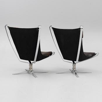 Sigurd Ressel, fåtöljer, ett par, "Falcon chair", Vatne Möbler, Norge, 1970-tal.