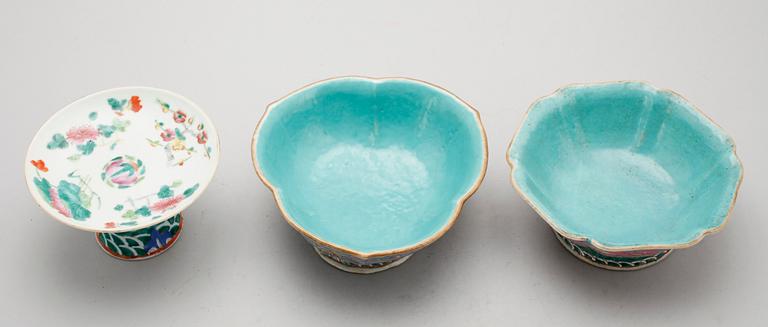 SKÅLAR, 3 st, porslin, Kina, 1800-/1900-tal.