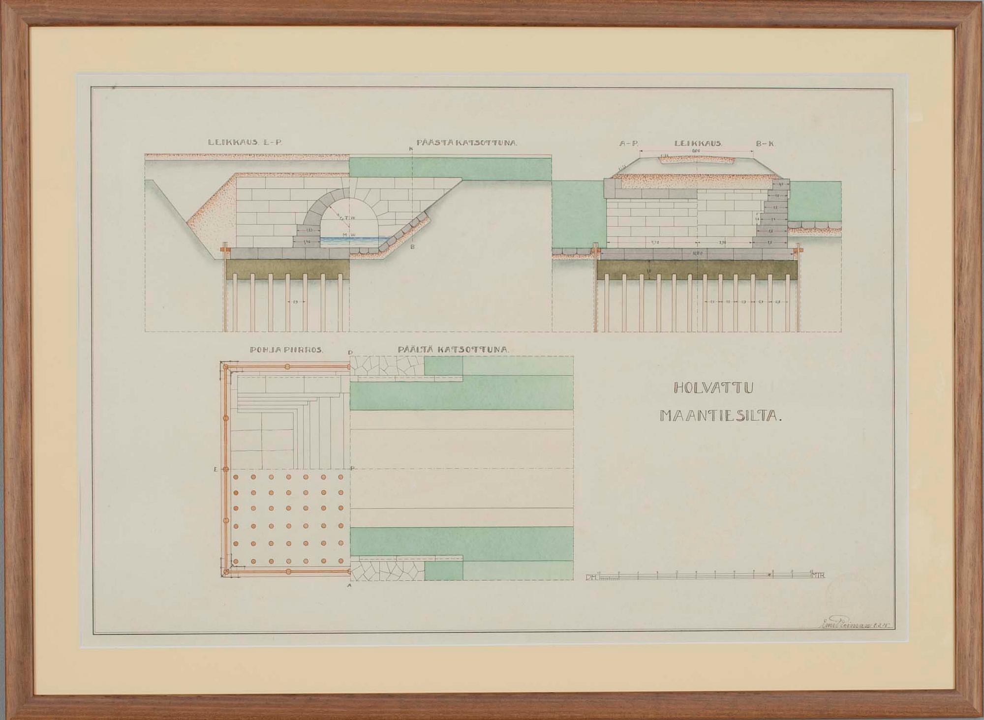 RITNINGAR, 2 st, akvarell, sign Emil Reinman 1915.