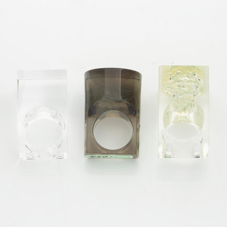 Siv Lagerström, three rings, acrylic plastic, 1970s.