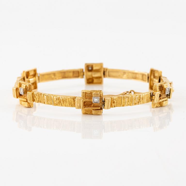 Björn Weckström, armband 18K guld med åttkantslipade diamanter "Diamantetapper", för Lapponia.