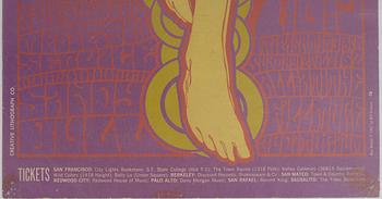 Wes Wilson, konsertaffisch, Creative Litograph Co. 1967.