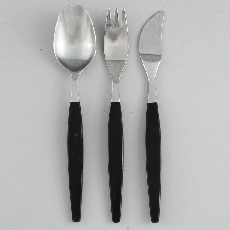 BESTICKSERVIS, 27 delar, rostfritt stål, "Focus de luxe", Folke Ahrström, Gense, 1900-talets andra hälft.