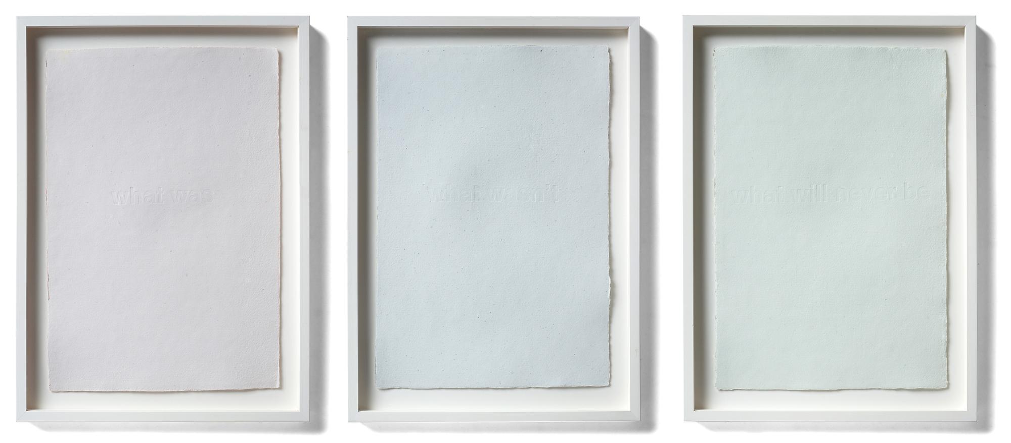 LUKE STETTNER, Triptyche, signed and dated 2009 on verso. Hand-made paper, med tryck.