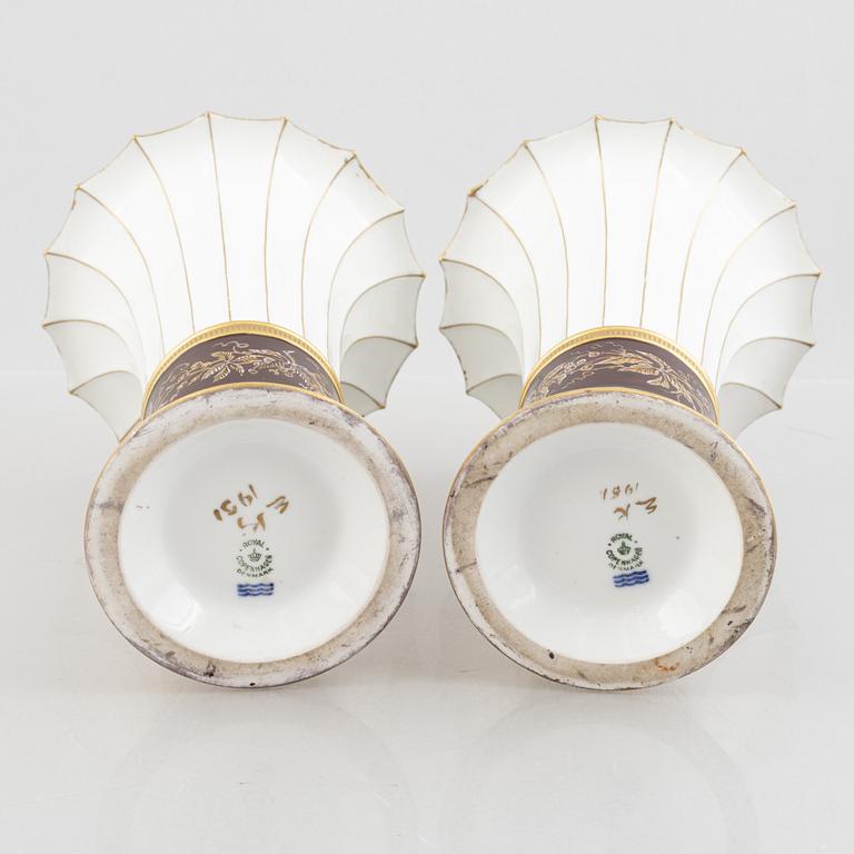 Royal Copenhagen, a pair of porcelain vases, Denmark, 1923-34.