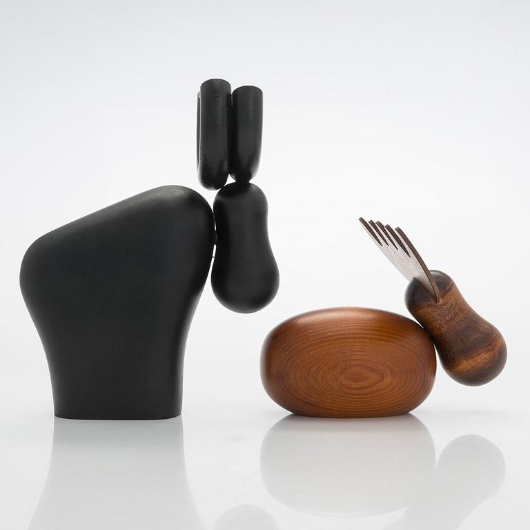 Kaija Aarikka, two 21st century sculptures for Aarikka Finland.