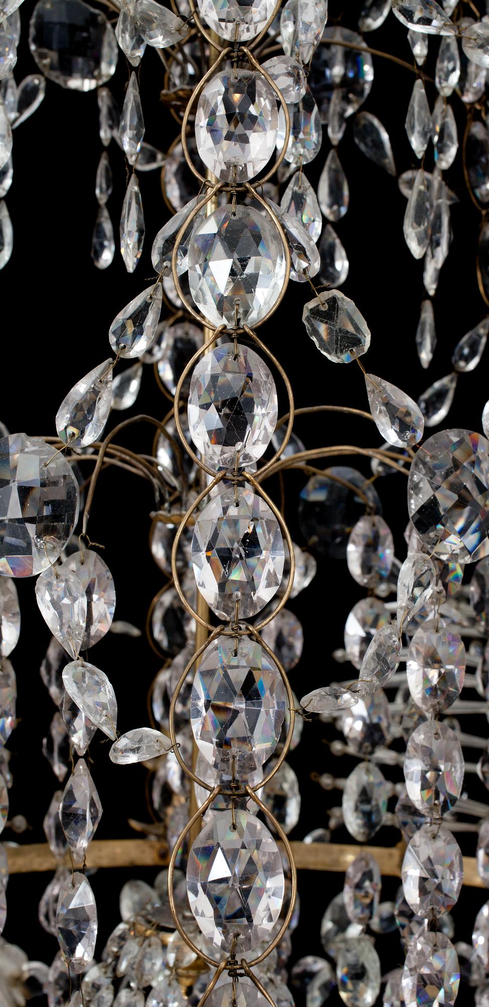 A Gustavian late 18th century six-light chandelier.