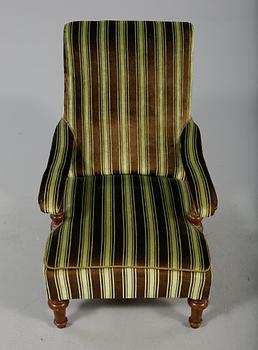 KARMFÅTÖLJ, sent 1800-tal.