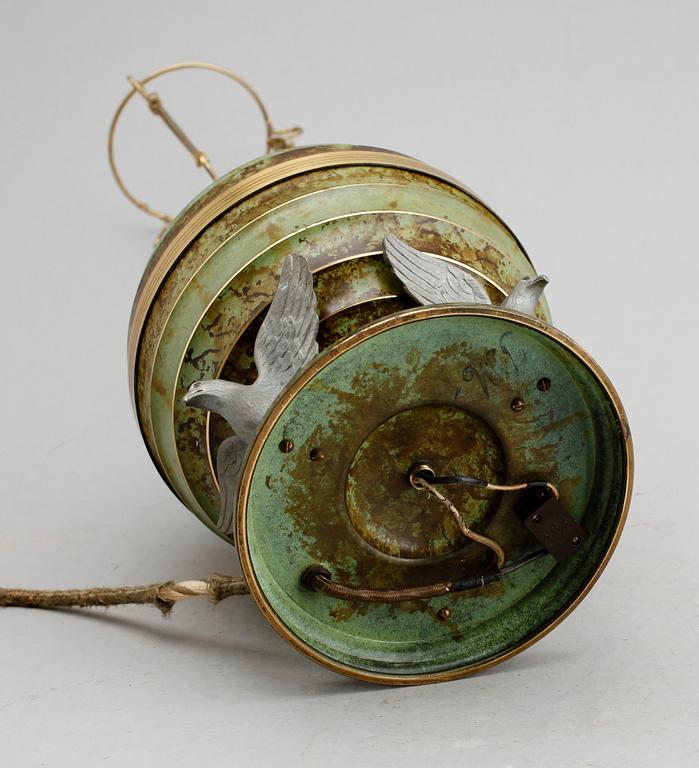 BORDSLAMPA, patinerad brons, 1900-talets första hälft.