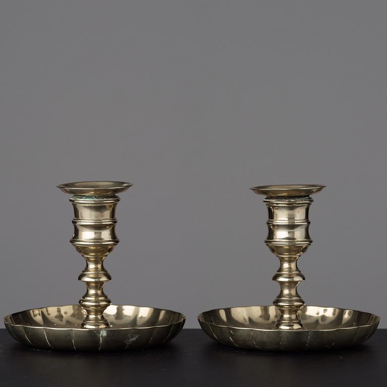 A pair of 18th century candlesticks.