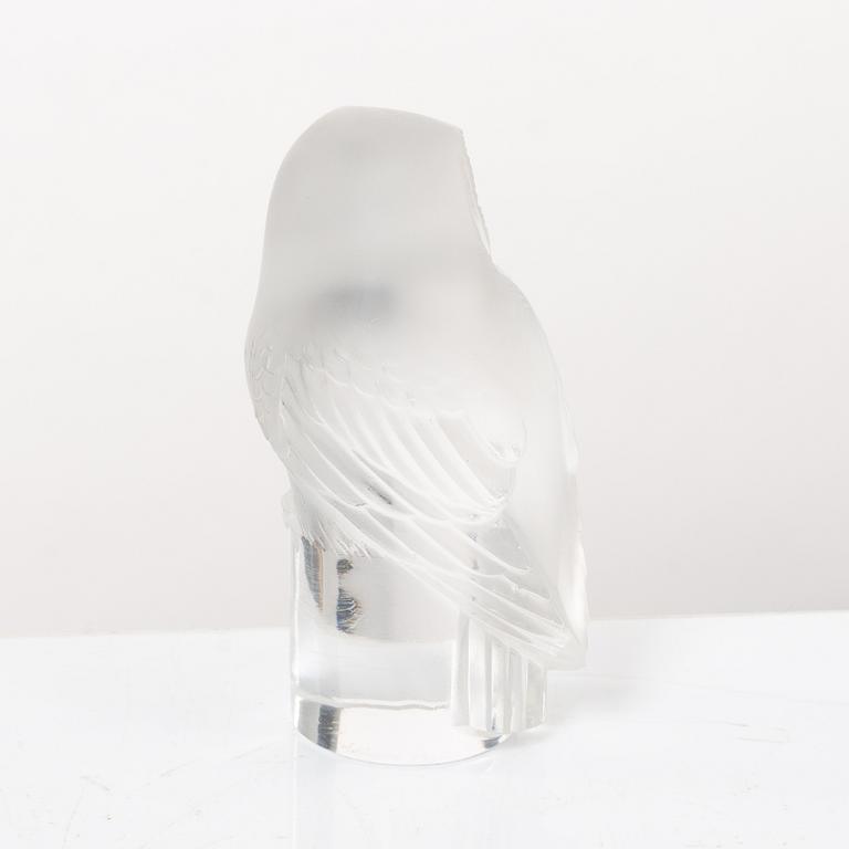 9 glass figurines, Lalique, France.