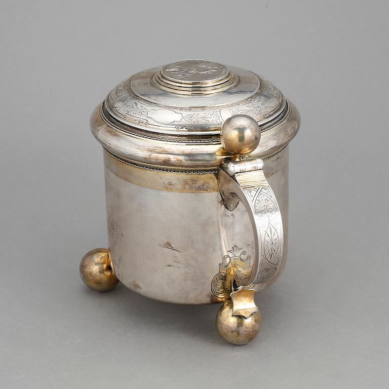 STOP, silver, barockstil, Guldsmedsaktiebolaget GAB, Stockholm 1886. Vikt ca 830 gram.