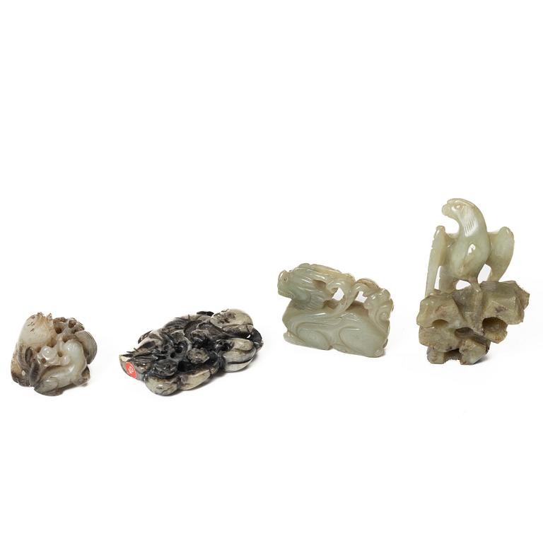 A group of four Chinese stone figures, 20th century.